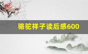 骆驼祥子读后感600字优秀作文_骆驼祥子 读后感600字